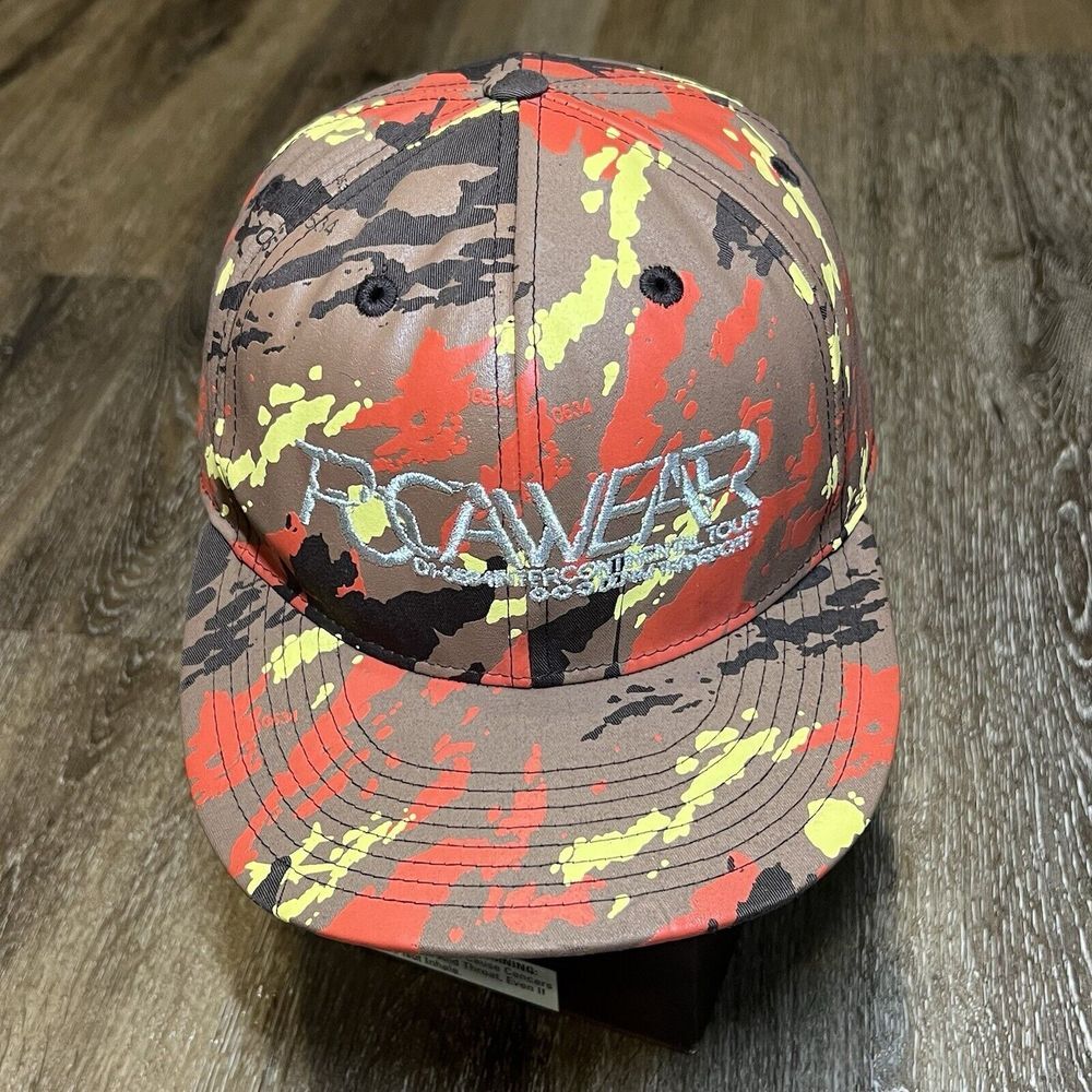 Rocawear Hat Camo Brown Adult Fitted Size 7‎ 1/2 Vintage Y2K Skate Hip Hop Cyber